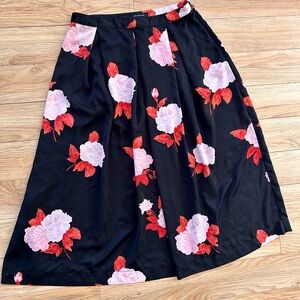 Floral Black Skirt